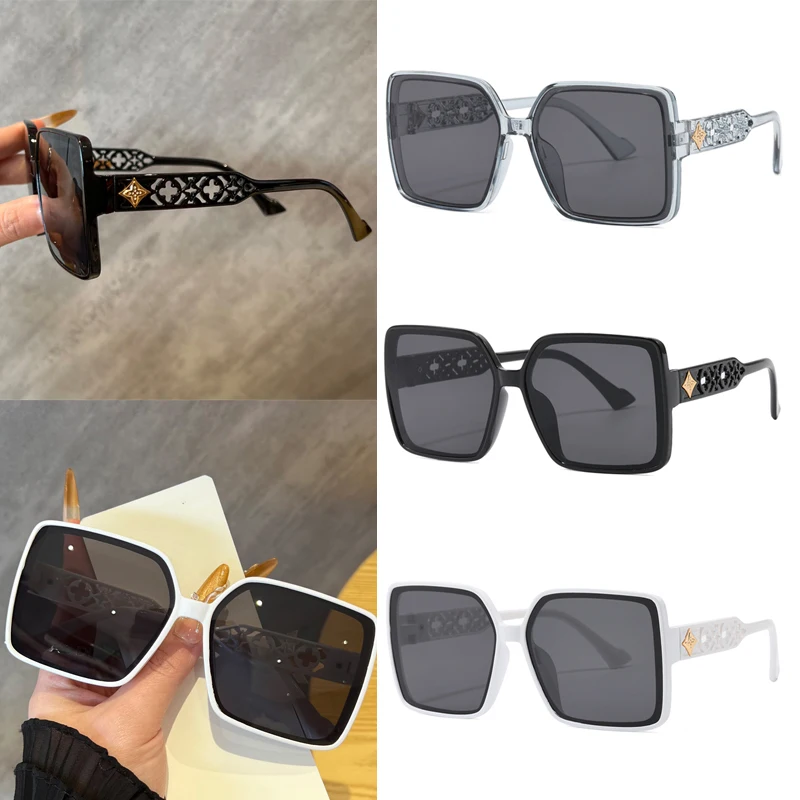 Car Sun Glasses 3pcs Pack Simple Brand Sunglasses Women Square Large Frame Outdoor Sunshade Glasses Sets Retro Eyeglasses Unisex