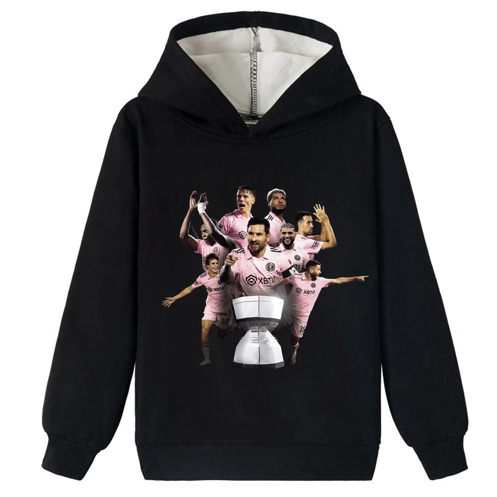 Unisex Kids Thick Winter Tops Brushed Sweatshirt,M-messi Fleece Pullover Hoodies for Children(2-14Y)