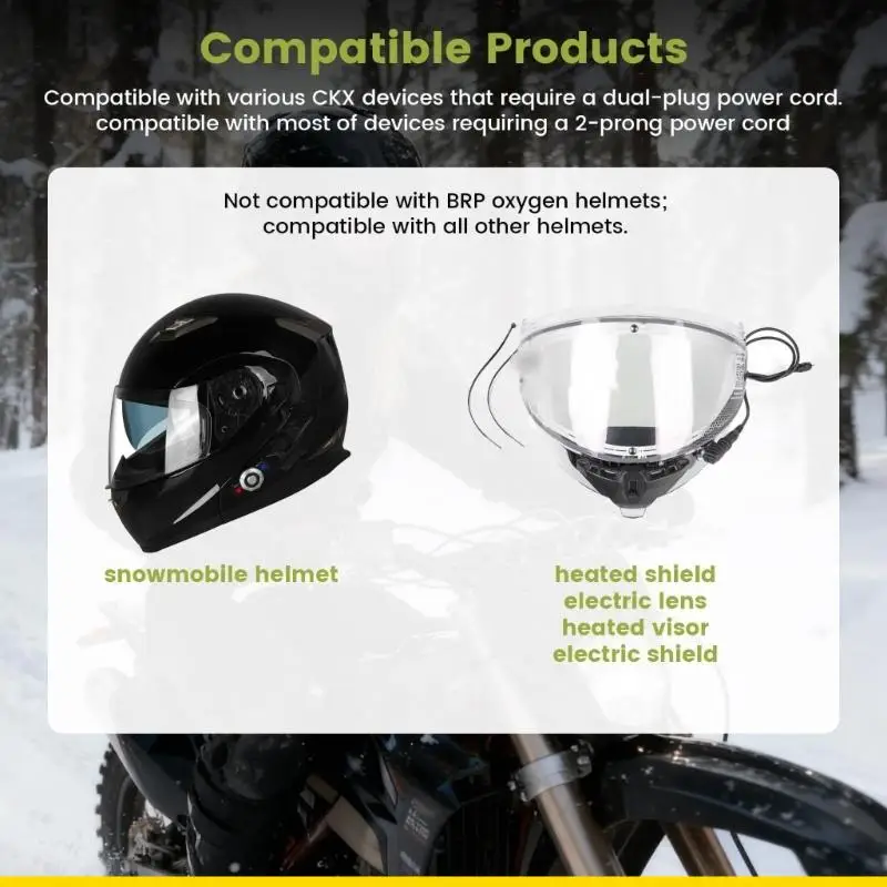 

SZCH Heated Face Wire Heated Cord For Snowmobile Helmets Includes Battery Terminal Leads And Fuses