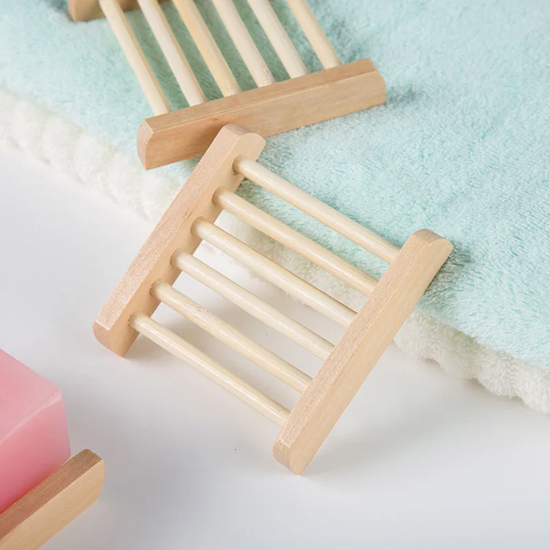 Creative bamboo soap box Simple wooden  soap dish Essential oil soap rack Drain soap holder