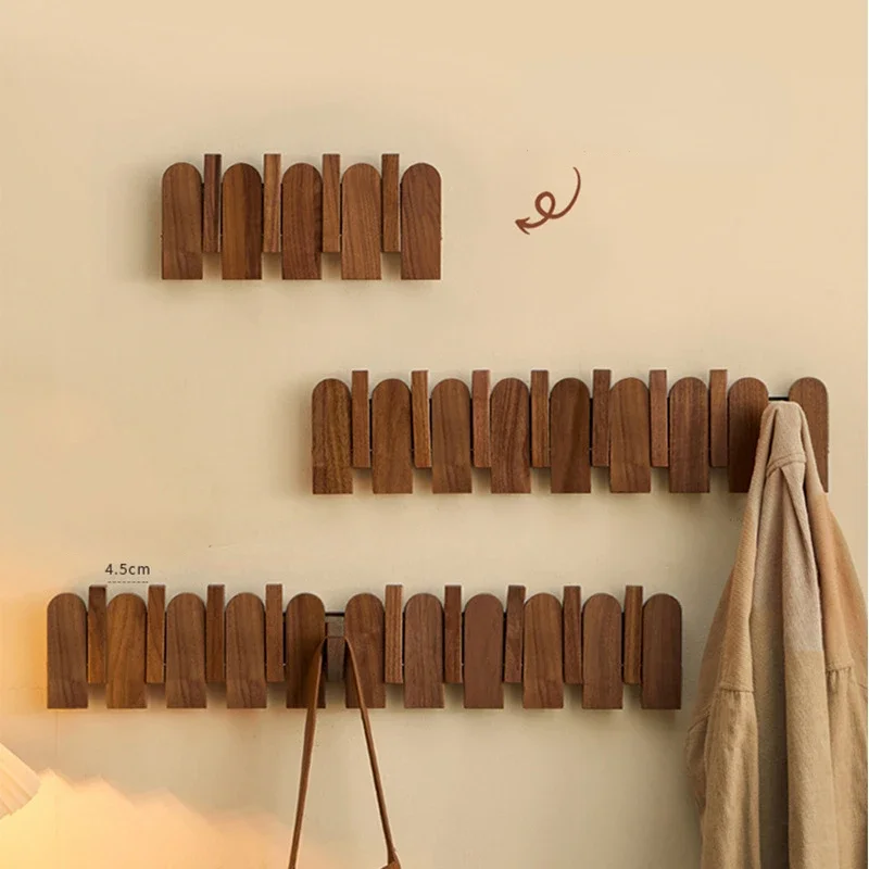 

Black Walnut Solid Wood Piano Key Hangers Hanging clothes hook at the entrance wall hooks