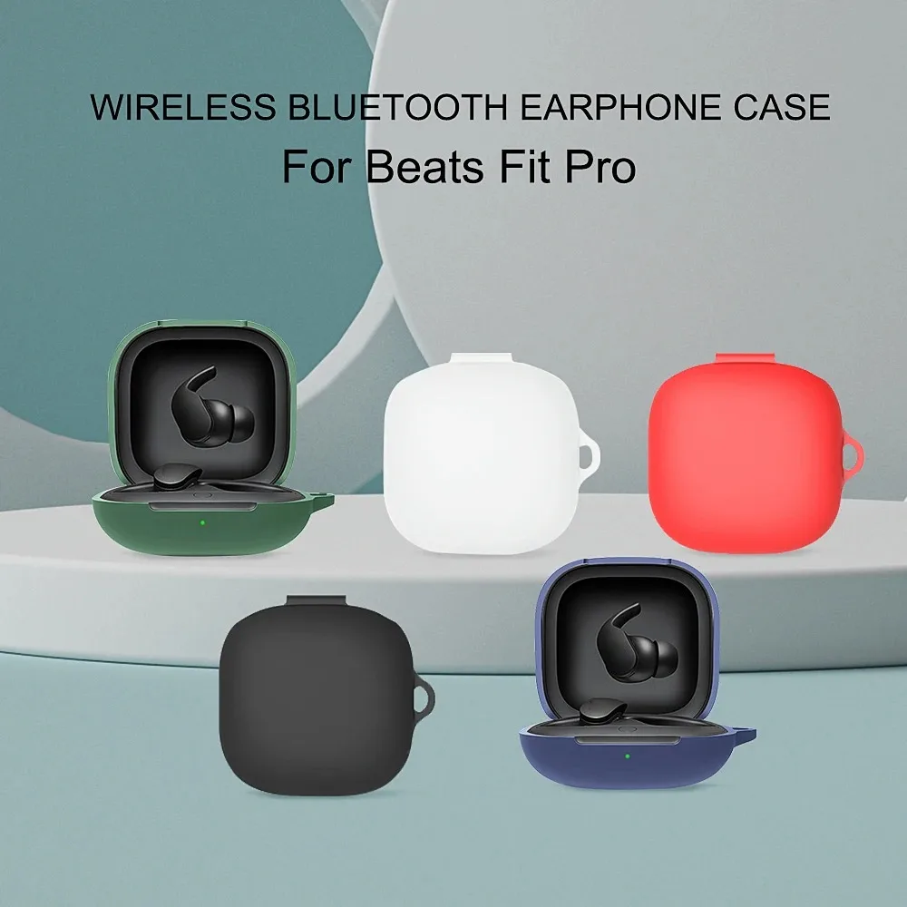 Silicone Earbuds Protective Case Anti-drop Washable Wireless Earphone Shell Dustproof Soild Color for Beats Fit Pro