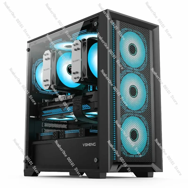 X99 Dual CPU Server Chassis, Support 33 Inch Wide E-ATX Motherboard, Side Window Computer Case for Dual Processor