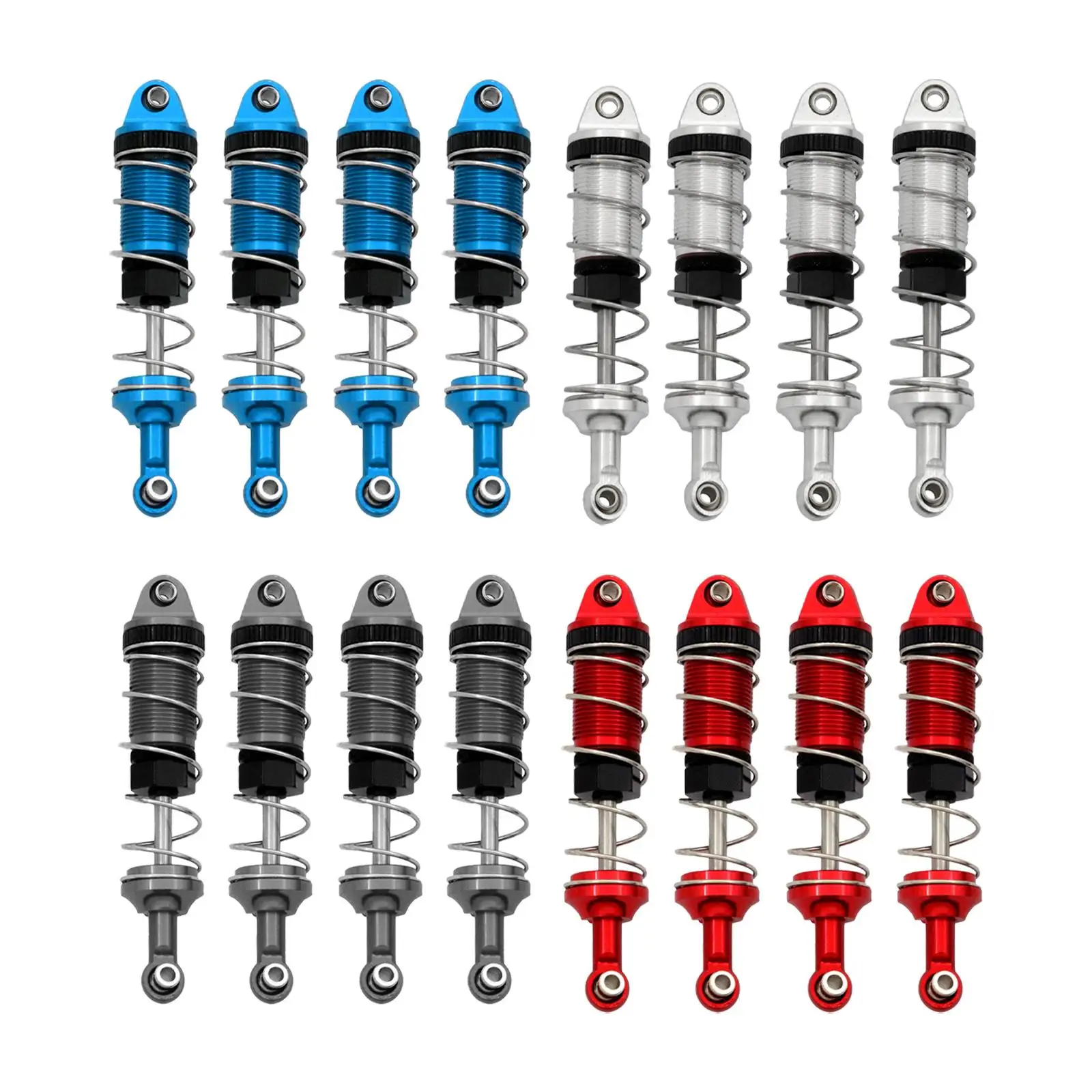 4Pcs Metal Shock Absorber Front Rear Damper for RC Hobby Car Crawler