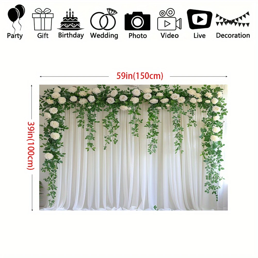 Elegant white sheer background screen with \