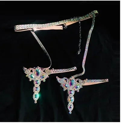 

New Belly Dance Super Flash Hot Diamond Color Diamond Through Waist Chain Leg Ring Exotic Dance Performance Clothing Accessories