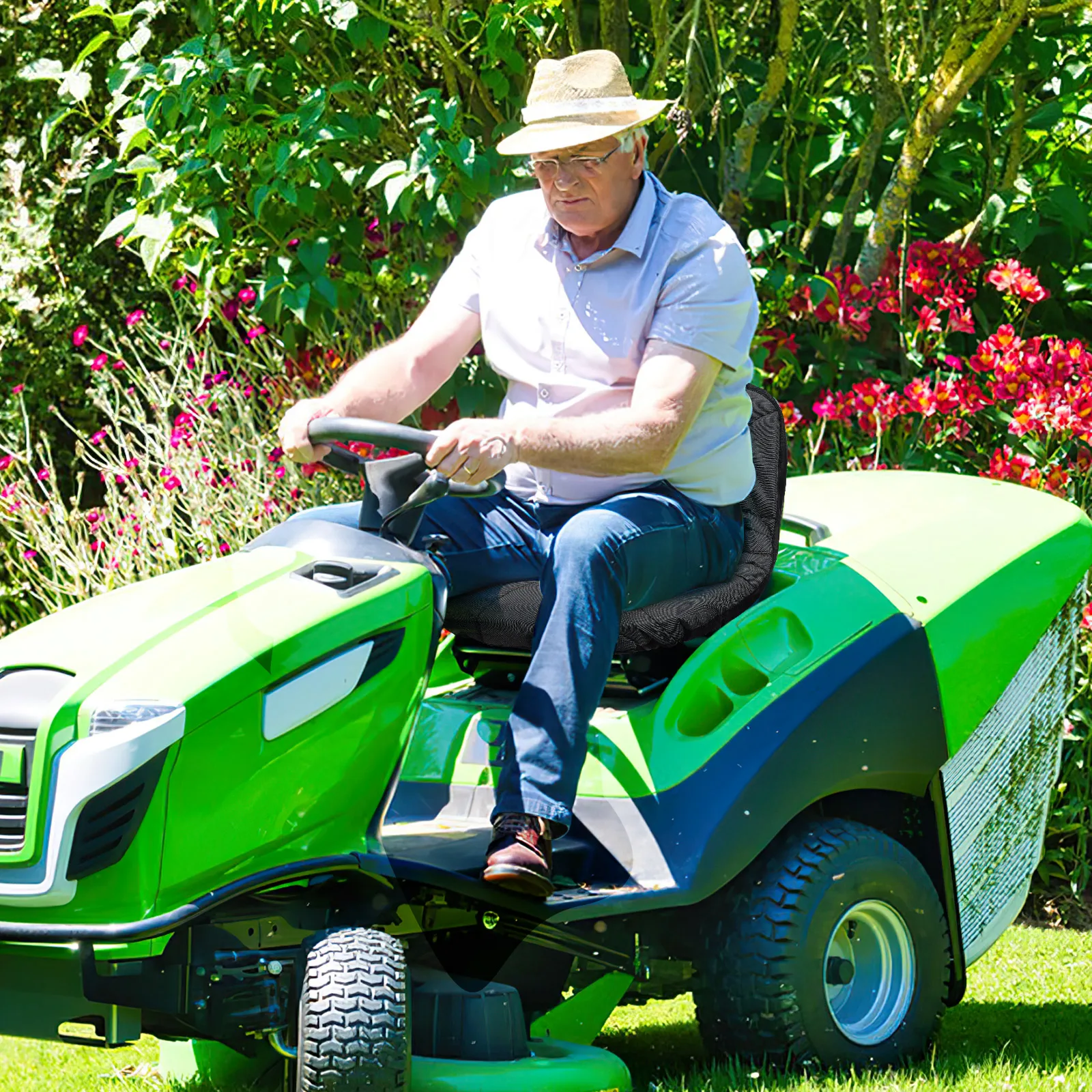 Universal Lawn Mower Seat Cover Tractor Protectors Oxford Cloth Waterproof Installation Fits Models Riding Garden Power Tools