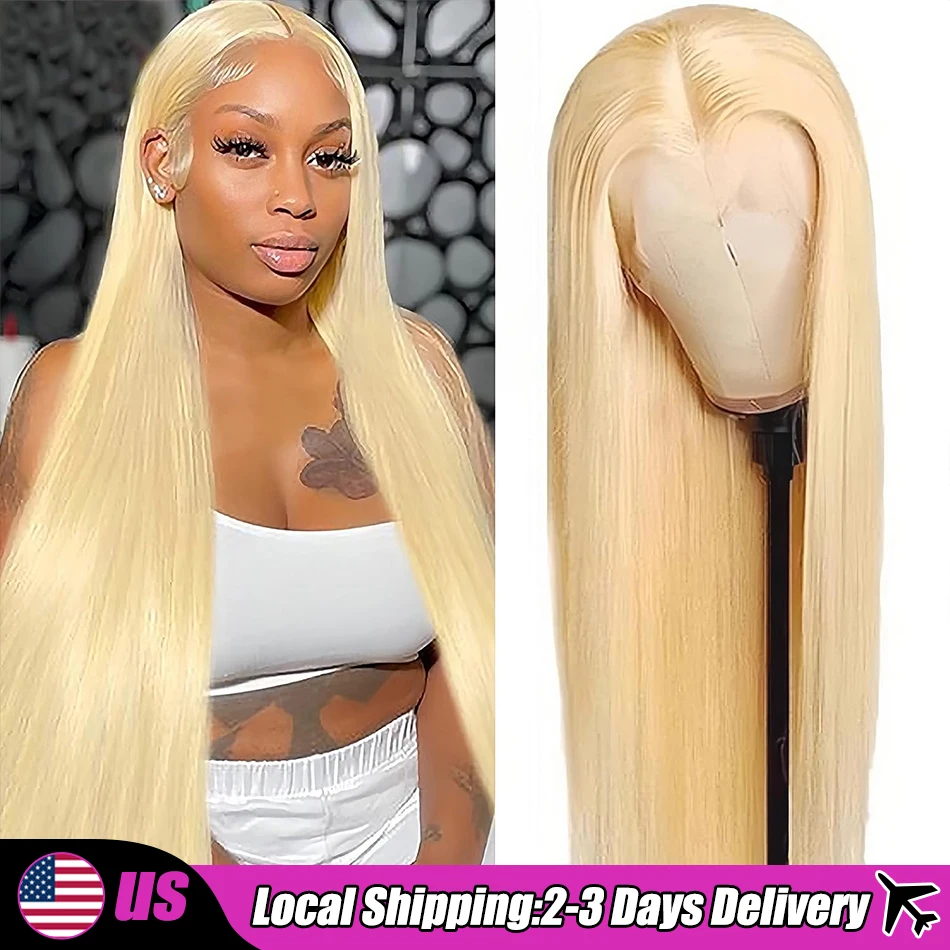 Brazilian 30 32 Inch Blonde 613 Bone Straight 13x4 HD Lace Front Human Hair Wigs 13x6 Transparent Lace Frontal Wig Preplucked