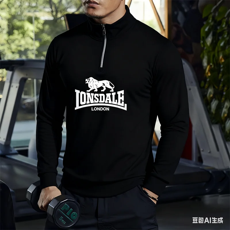

Fashion 3D Printed Men's Half-Zip Stand Collar Tops Autumn Quick Dry Breathable Gym Clothing Casual Outdoor Fitness Sweatshirts