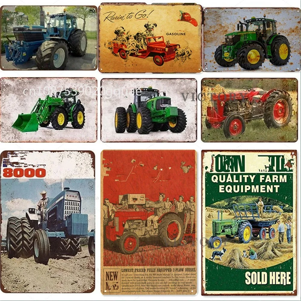 Tractor Metal Plaque Vintage Tin Sign Pin Up Shabby Decor Farm Garage Bar Decoration Poster Pub Metal Plate