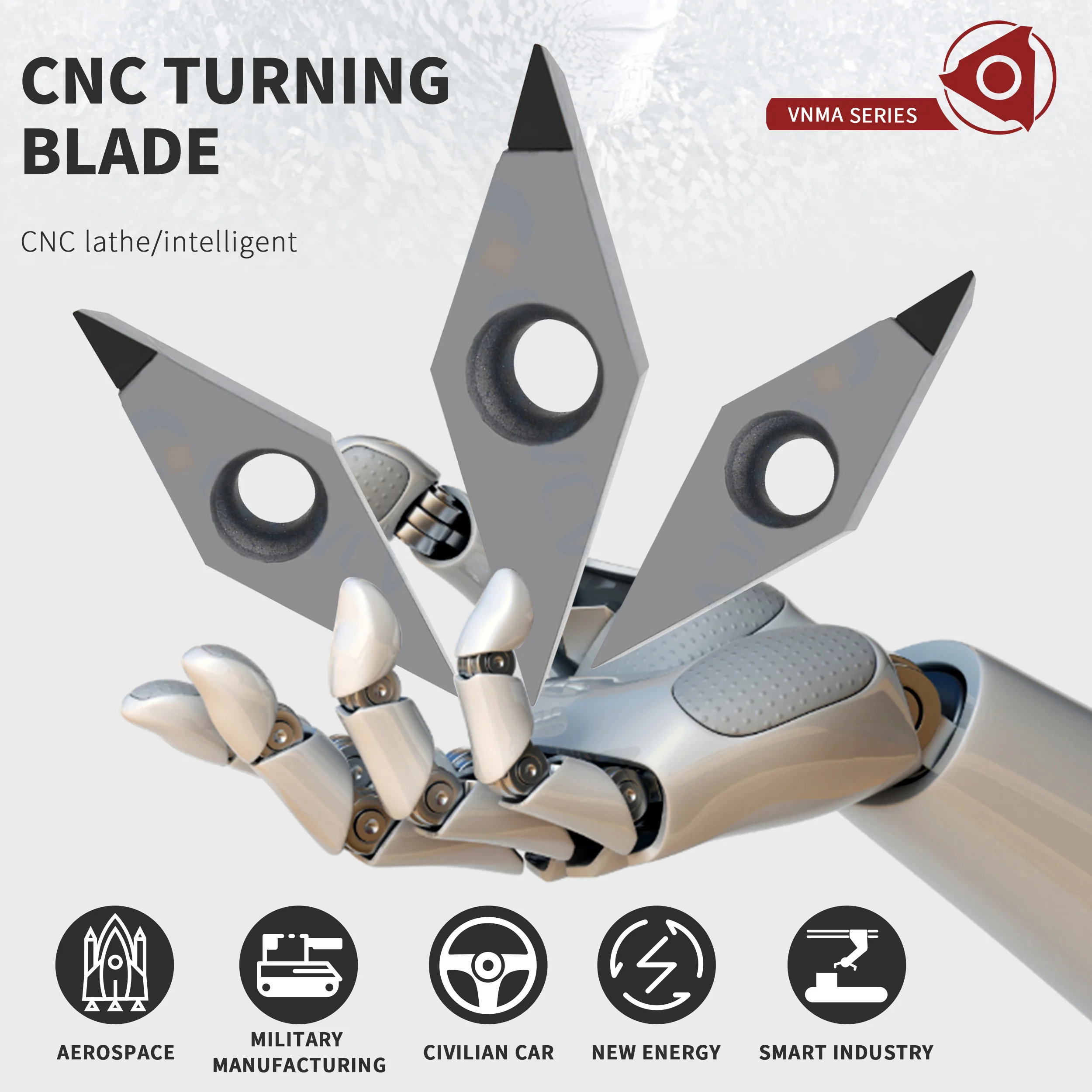 2pc VNMA160402 PCD VNMA160404 PCD CBN VNMA160408 PCD CBN Diamond inserts High hardness CNC Lathe tool Turning tool Carbide blade