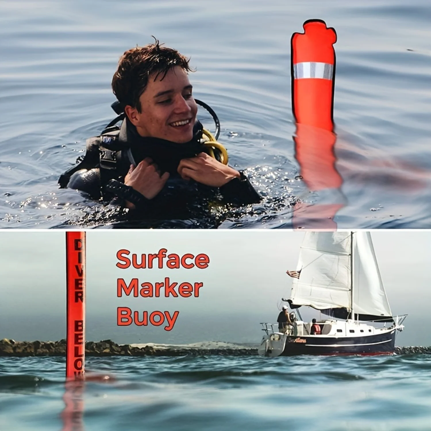 

Diving Marker Buoy, Reflective Strip Diving Buoy, Reflective Band For Underwater Diving Snorkeling