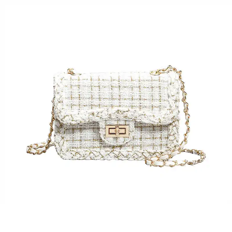 

2025 New Women's Bag Underarm Small Fraance Wind Woolen Chain Bag Single oulder Slant Cross Bag Versatile Simple Small Sq...