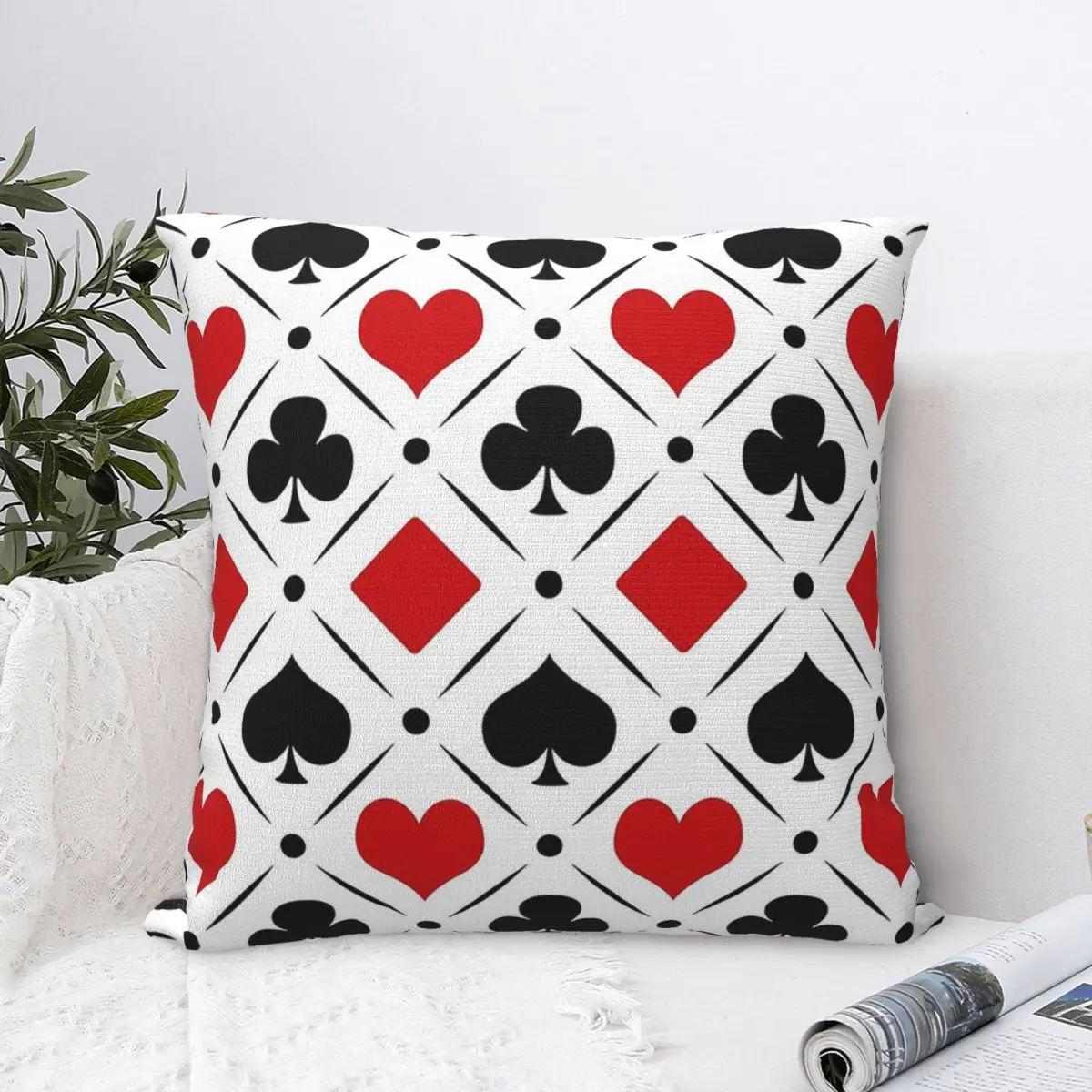 

Playing Card Suits Symbols Pillowcase Pillows Cover Cushion Comfort Throw Pillow Sofa Decorative Cushions Used for Home Bedroom