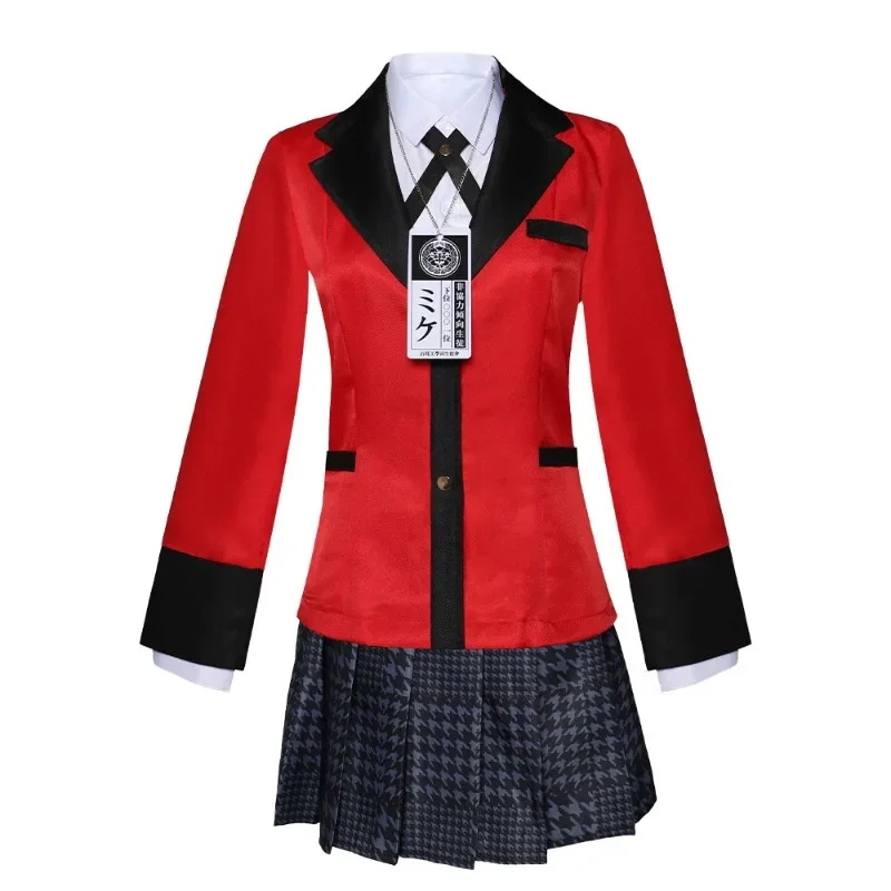 Anime Kakegurui Jabami Yumeko przebranie na karnawał Sayaka kompulsywny hazardzista Anime uczennica JK jednolita kurtka bluza z kapturem komplet — zdjęcie 3