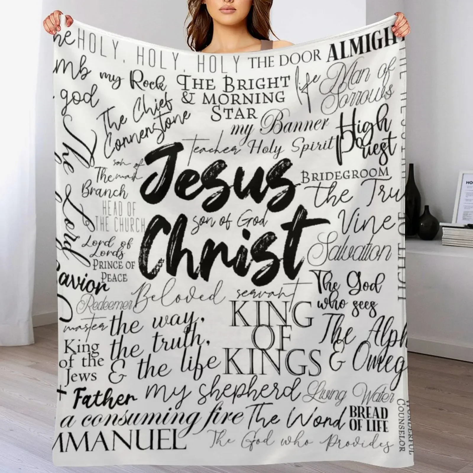 

The Names of God Throw Blanket For Baby Plaid on the sofa funny gift Soft Blankets