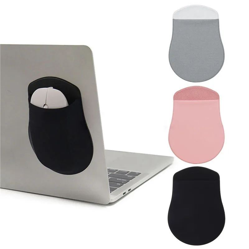 Portable Mouse Sleeve for Laptop Reusable Adhesive Stick On External Mouse Carrying Case Travel Pocket Cover