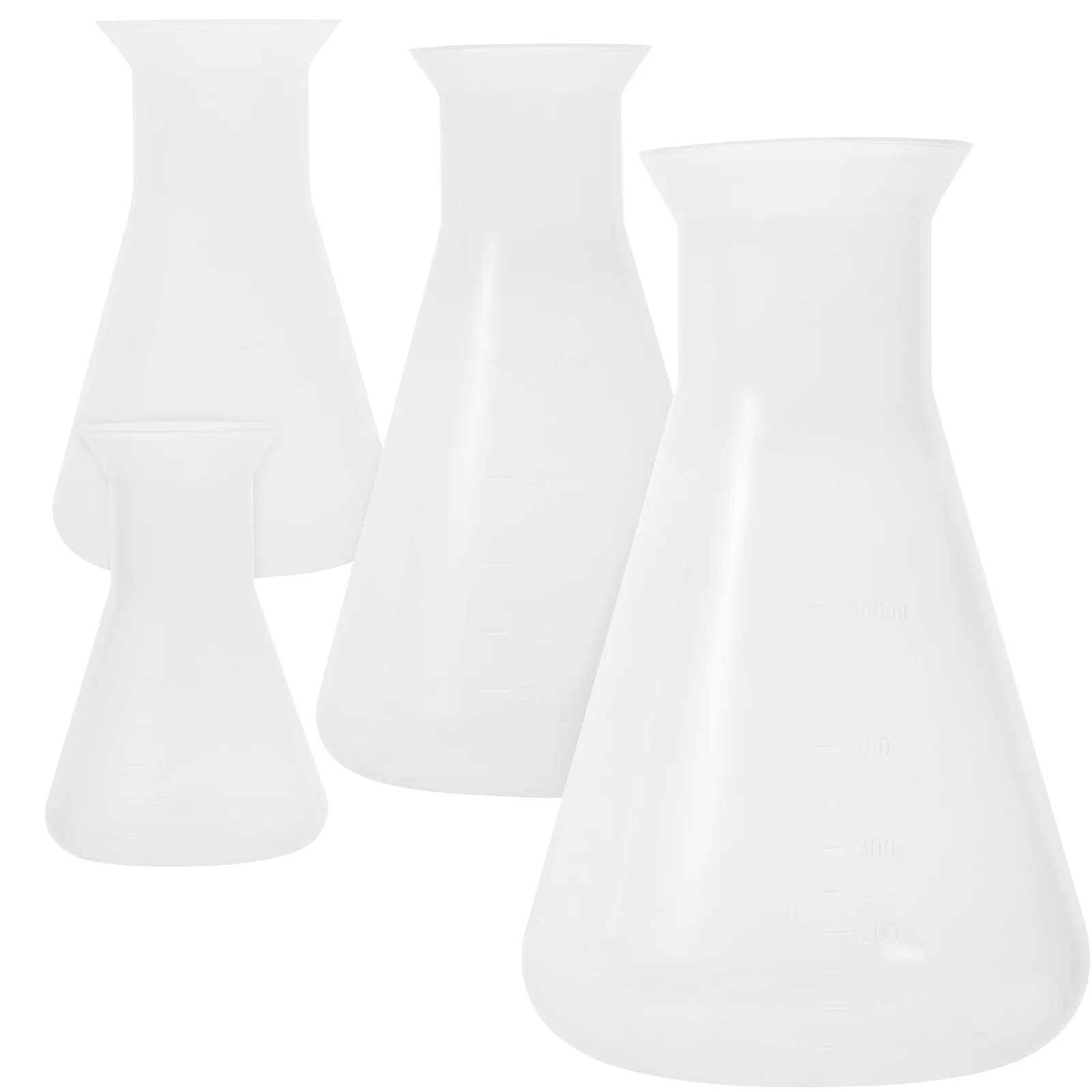 

4 Pcs Erlenmeyer Flask Scale for Laboratory Conical Flasks with Chemistry Class Plastic