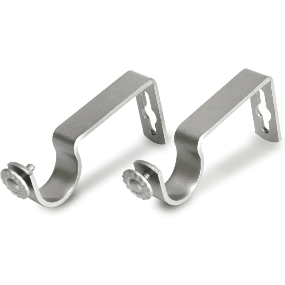 Zestaw podwójnych karniszy 30-50 cm do montażu z jednej strony, wykończenie satynowym niklem - nowoczesny wystrój domu