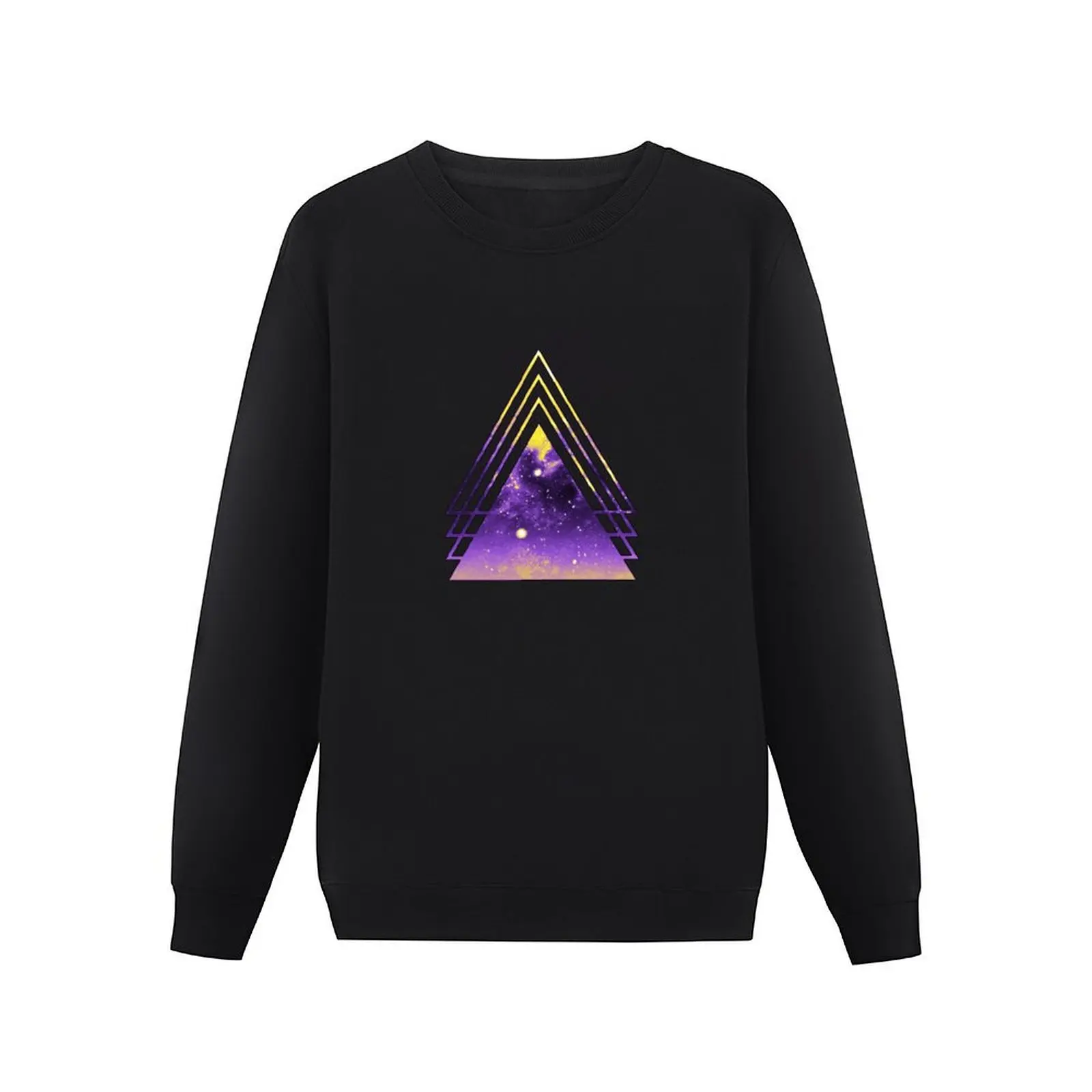 Nonbinary Pride Layered Galaxy Triangles Pullover Hoodie men's clothes streetwear men sweatshirt for men