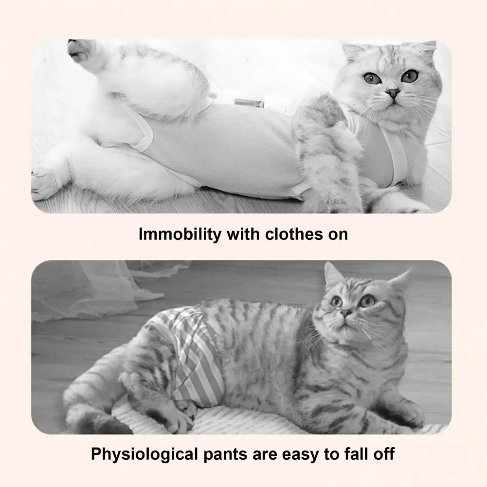 Comfortable Cat Onesie Postoperative Care Clothes for Cats Small Dogs Cartoon Pattern Neutering Suit Sterilization for Anti-lick