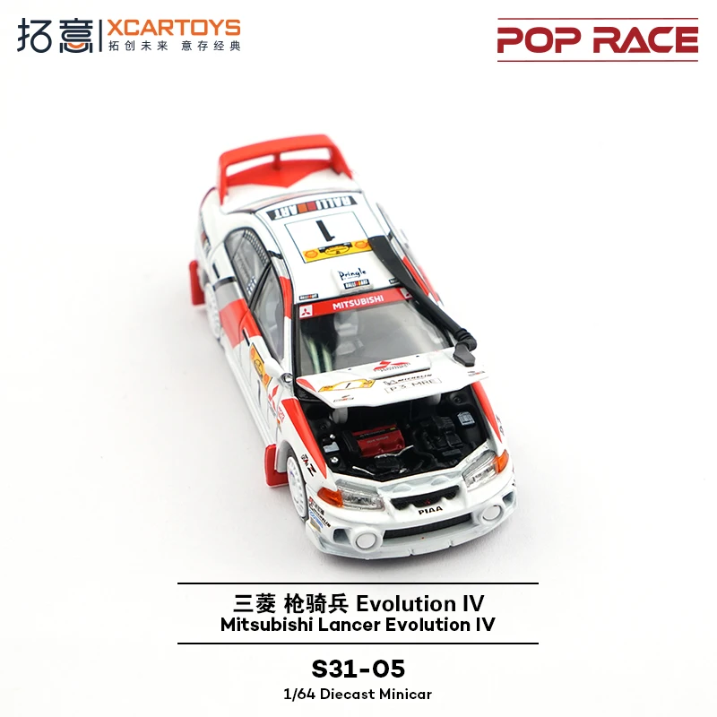 POP RACE 1/64 Mitsubishi Lancer Evolution IV -Safari Rallye Kenya 1998 # 1 jouet de modèle de véhicule moulé sous pression en alliage de qualité supérieure à collectionner
