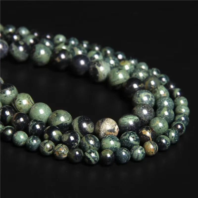 Round 6mm 8mm 10mm Natural Green Stone Beads Quality Malachite Agates Crystal Jades Gem Beads For Jewelry Making Diy