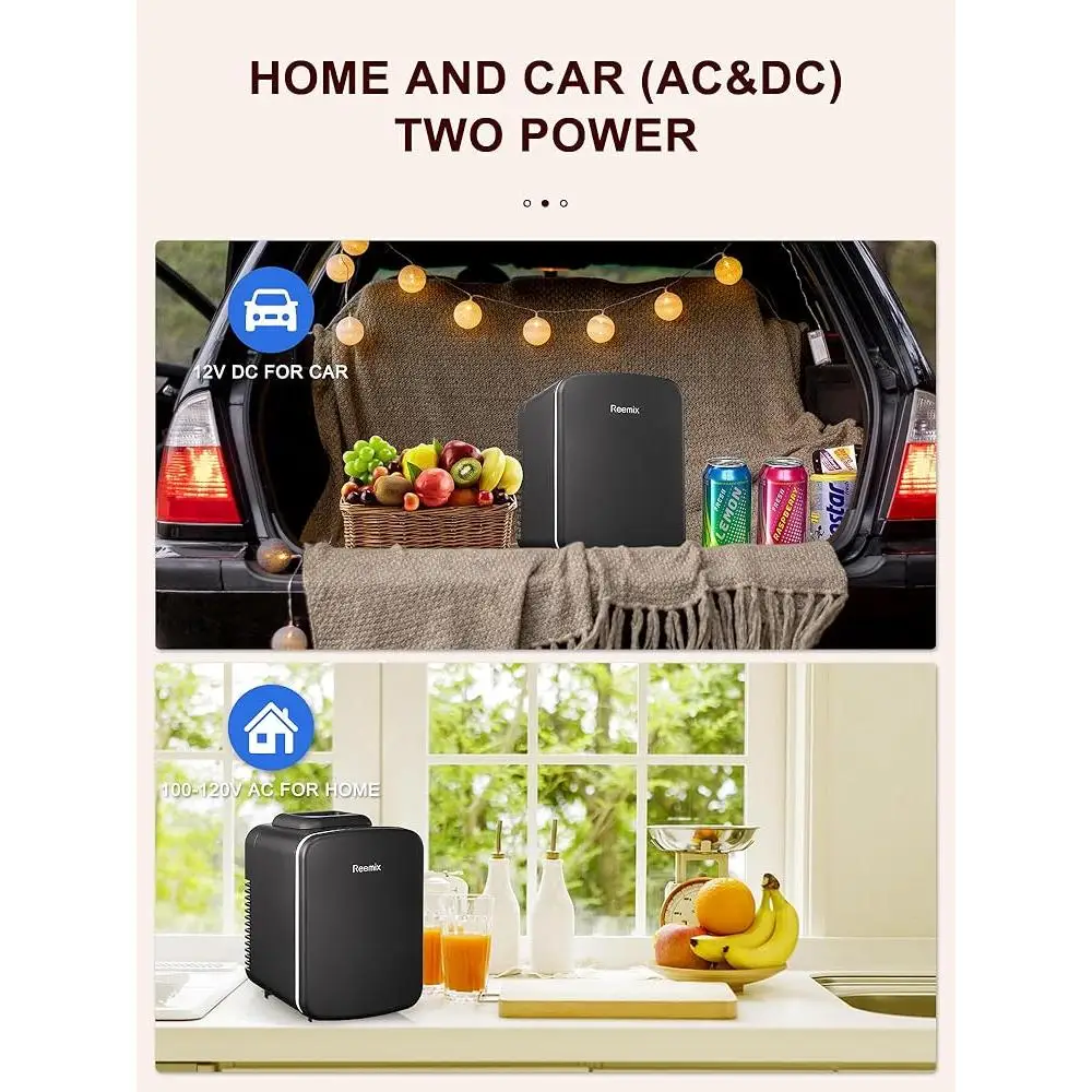 Compact Personal Mini Refrigerator 3.7L Multifunctional Cooler and Warmer Cosmetics Food Beverages Office Bedroom Travel