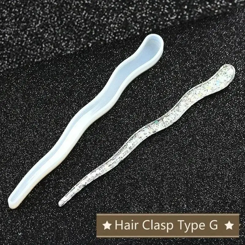 جديد شفاف دبوس الشعر سيليكون قالب خاص للراتنج DIY بها بنفسك الشعر صنع المجوهرات قالب راتنجات الايبوكسي قوالب السيدات الشعر الزخرفية