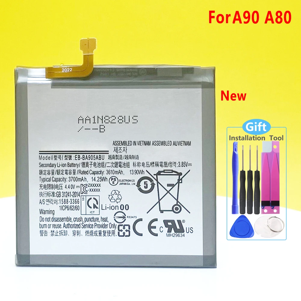 

New EB-BA905ABU Battery For Samsung Galaxy A90 A80 SM-A905F SM-A8050 SM-A805F SM-A805F/DS Phone Replacement