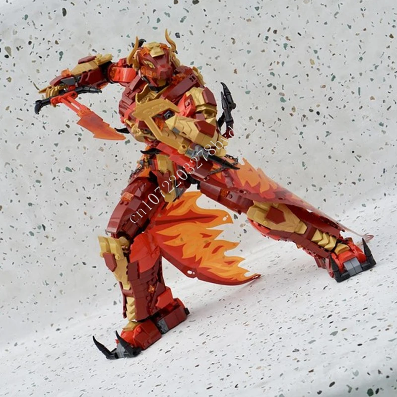 1343 Uds Dragon Kai Mech MOC vista de calle creativa modelo de bloques de construcción arquitectura DIY educación ensamblaje modelo juguetes regalos