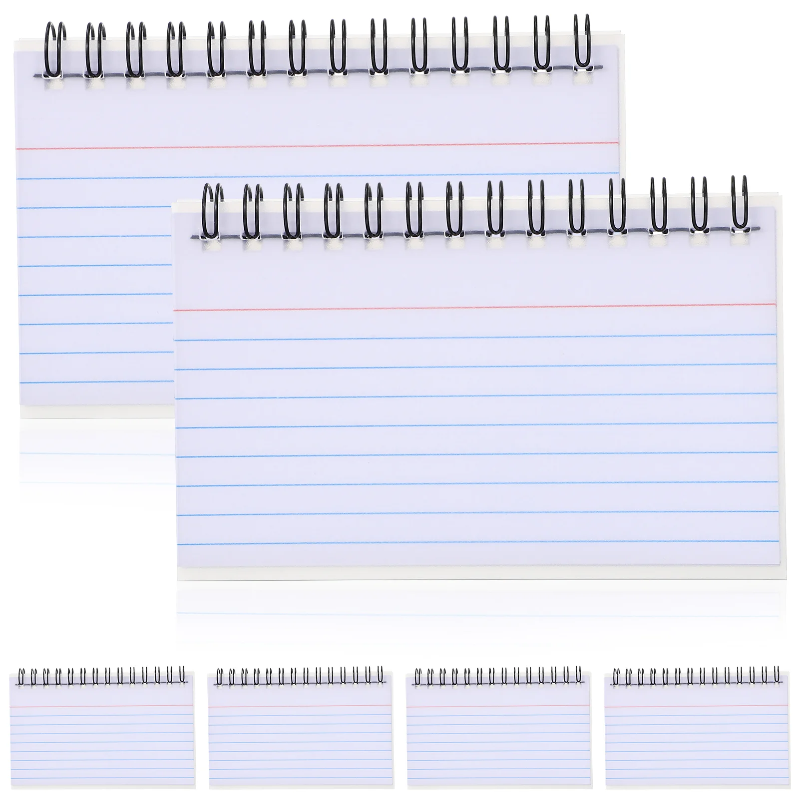 6 Pcs Notebook Study Cards with Rings Revision Index 3x5 Small Notepad Portable Notepads Tearable Shopping