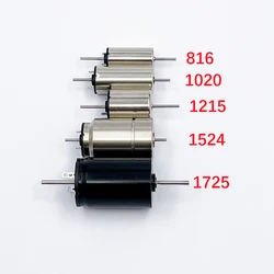 Motor sin núcleo de doble eje para modelo de tren, Rotor de 7 polos, DC 12V, 8mm, 10mm, 12mm, 15mm, 17mm, 816, 1020, 1215, 1 unidad