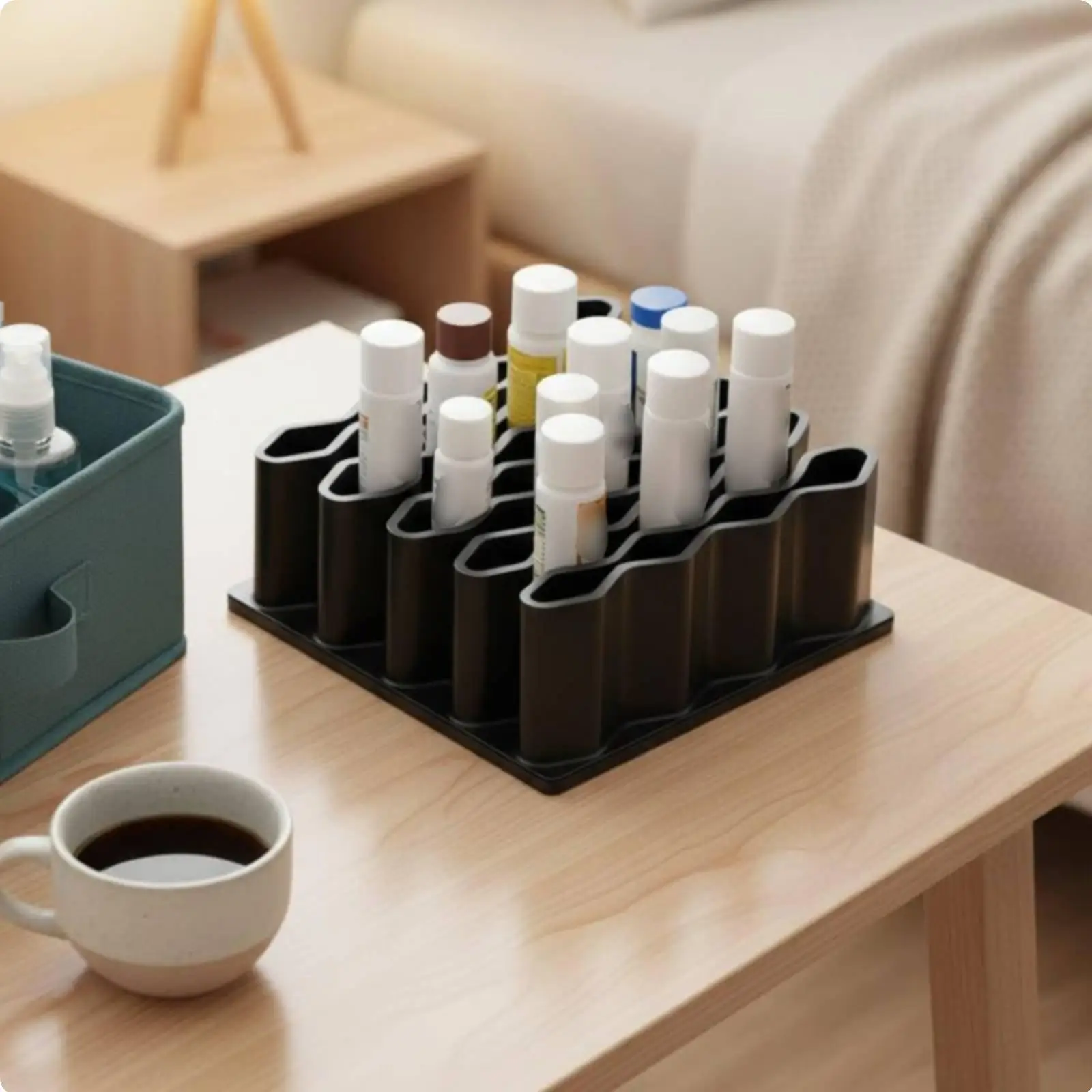 Desktop Organizer Flexible Tube Storage Wave Design Stand for Craft Glue Small Cosmetics and Remedies