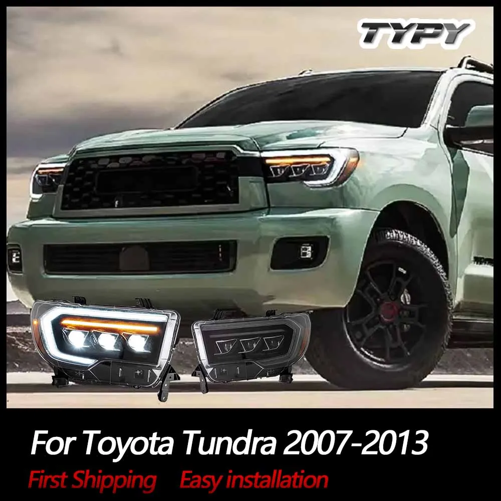 

LED Projector Headlights For Toyota Tundra 2007-2013, Sequoia 2008-2021 Welcome Dynamic DRL Turn Signal Front Lamps Assembly