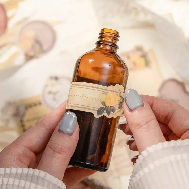 

60 пакетов, декоративная наклейка, 6 стилей, цветочный коллаж, листы в упаковке, разнообразная стильная этикетка, ретро-арт, ручной материал для наклеек