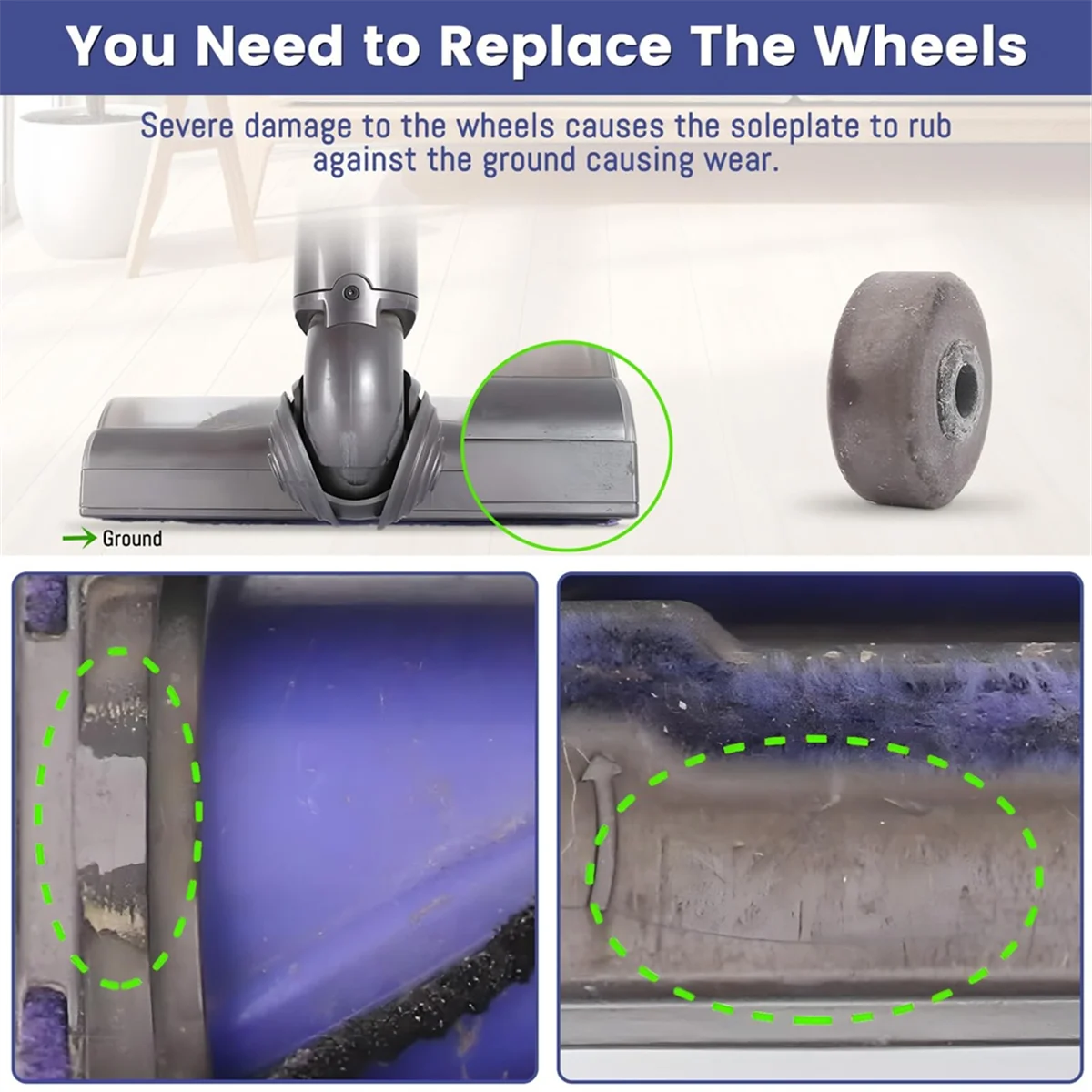 V7 V6 DC59 SV11 SV03 SV04 SV05 SV09, 진공 청소기 액세서리, 바퀴 포함 FZFZ 롤러 브러시 바 키트 교체