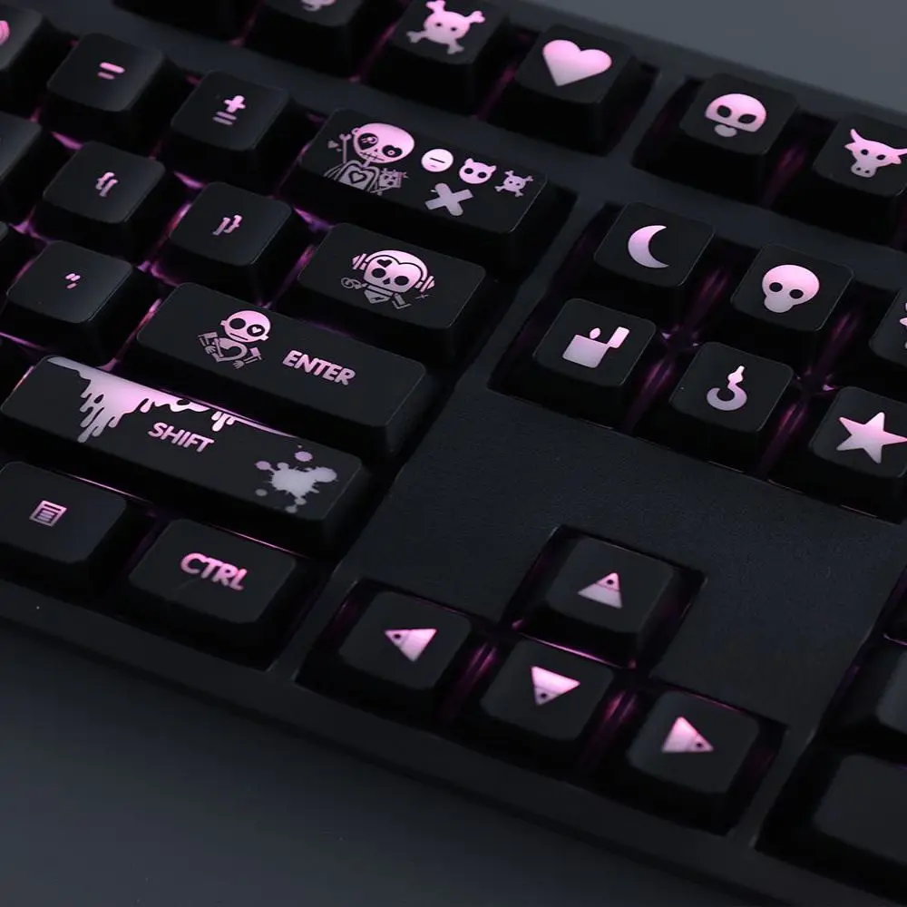 Love Death And Robots Keycaps OEM Profile For Mechanical Keyboard DYE-SUB Cute Letter Transparency Backlight 108 Key Caps Set