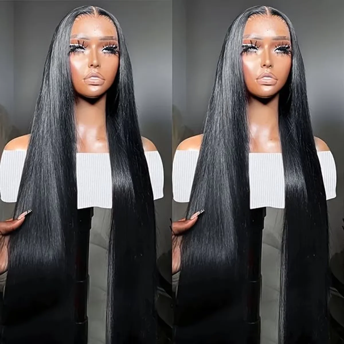 

30 38Inch Straight 13x6 Hd Lace Front Wig Pre Plucked Brazilian Human Wig 13x4 Transparent Lace Black Wigs For Women On Sale