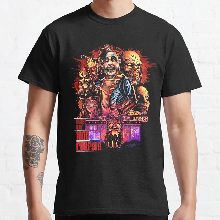 House of a thousand corpse red hot pussy liquors Captain Spaulding devil's rejects  horror movie Big Size printed t-shirt