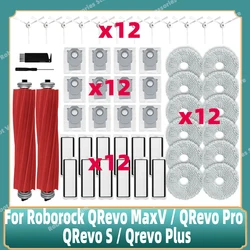 Accesorios para Roborock Q Revo MaxV / Q Revo Pro / Q Revo S, cepillo lateral principal, paño de fregona, trapo, filtro Hepa, piezas de bolsa de polvo