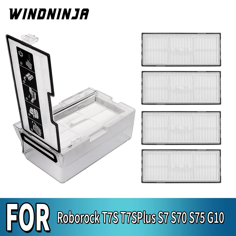 Staubbehälter HEPA-Filter für Roborock T7S T7SPlus S7 S70 S75 G10 Staubbox Roboter-Staubsauger Filter Ersatzteil
