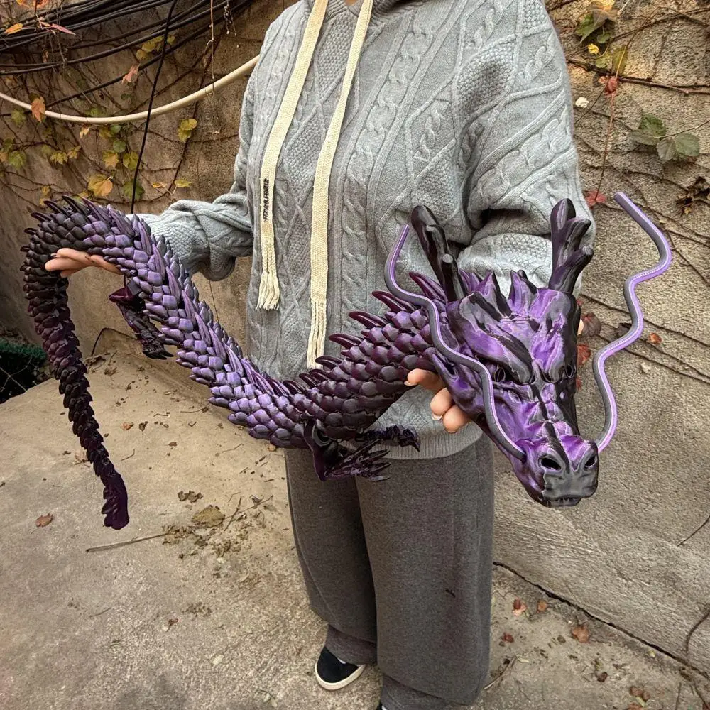 Large Size Chinese Dragon Model Halloween Creative Gift Multiple Gradient Color Options Stylized Dragon Artwork 3D Dragon Model