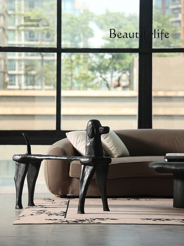 Dog Shoe Changing Stool Retro Hallway Stool Decoration Bench Bed End Stool Antique Style Solid Wood Bench