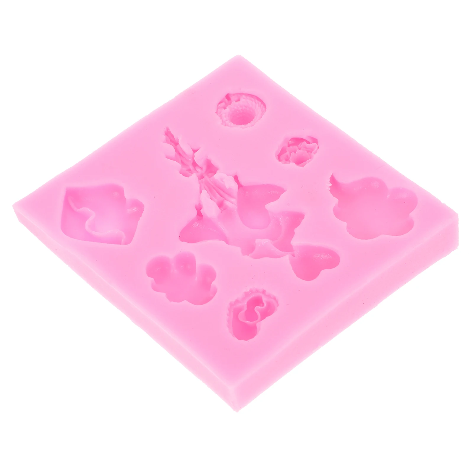 

Silicone Mold Pink Heart Balloon Lips Cloud Flower Hat Shape Flexible Easy y Chocolate Mousse Cake Baking DIY