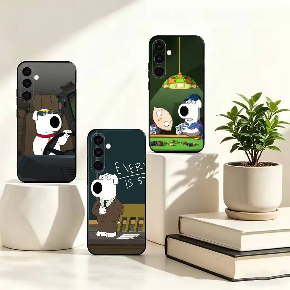 F-Family Guy B-Brian   Black Soft Silicone Phone Case for Samsung A73 A72 A53 A52 A32 A31 A22 A21 A20