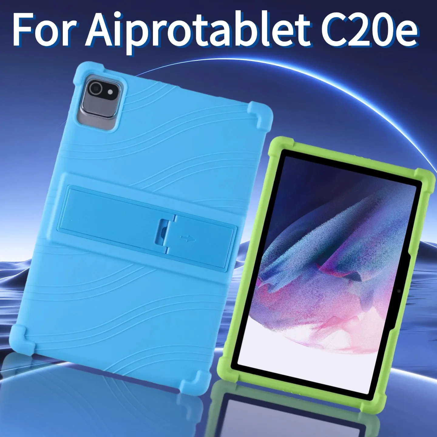 For aiprotablet C20e Tablet 10.1 inch case Silicone case aiprotablet Kids Friendly Soft Silicone Adjustable Stand Cover
