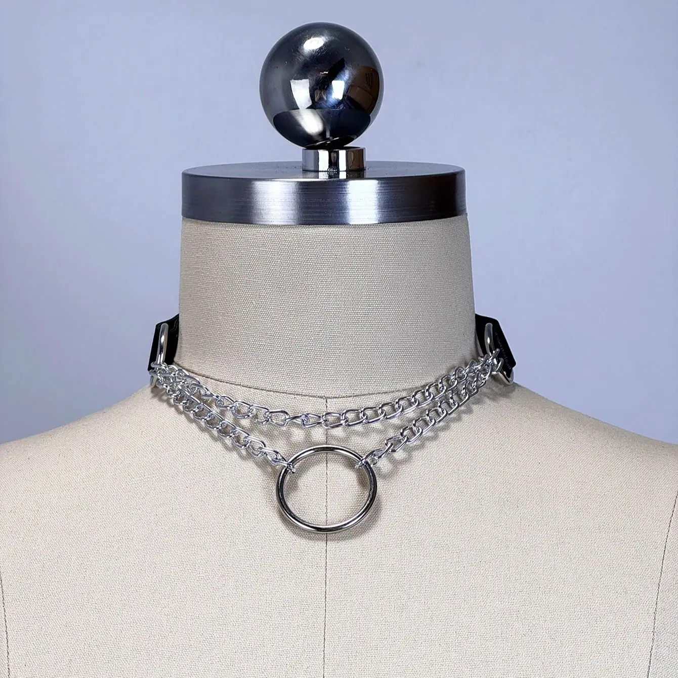 2 pezzi cinturino decorativo in pelle moda unisex con collare a catena regolabile per maschera per gatti accessori per abbigliamento per feste quotidiane