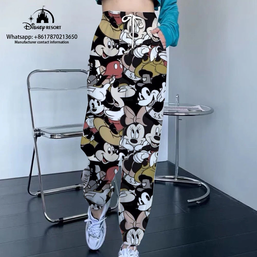 Pantalones de chándal de Mickey y Minnie para mujer, Jogging informal, estilo callejero, y2k, gran oferta, Otoño, 2024