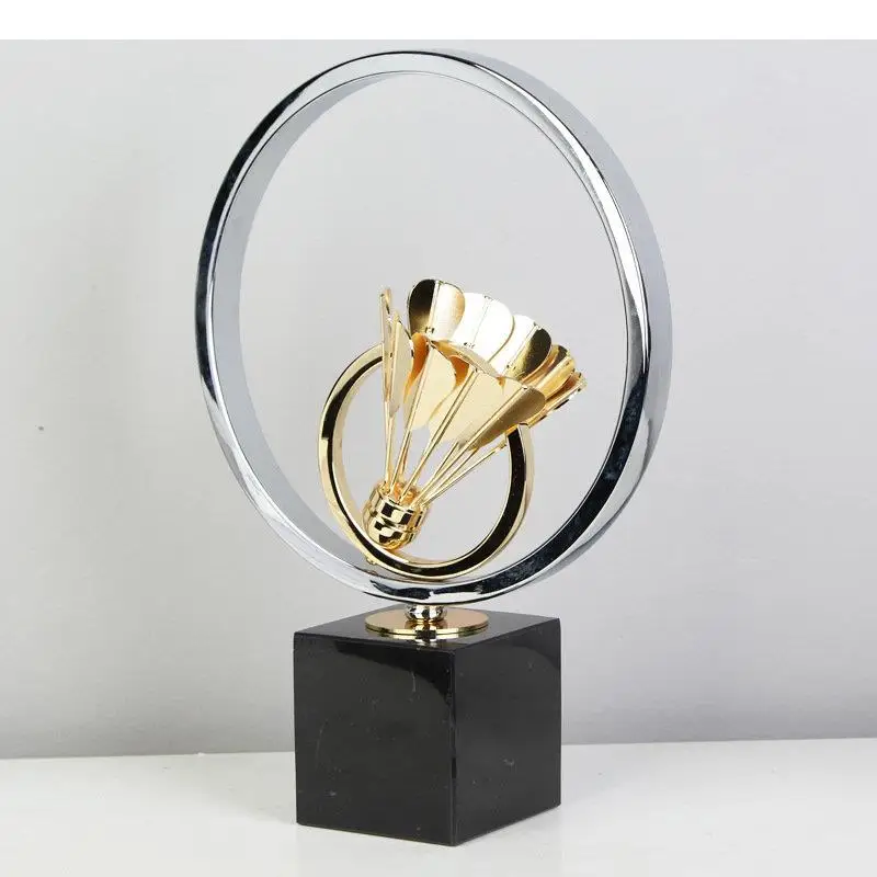 Minimalist Badminton Metal Crafts Ornaments Living Room Decoration Gold Plated Furnishings Artwork Statue